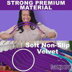 MIZGI Premium Velvet Hangers (50 Pack) Heavy Duty - Non Slip Felt Hanger - Velvet Suit Hangers Dark Purple - Rose Gold Hooks,Space Saving Clothes Hanger