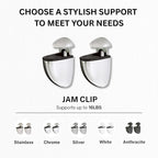 Glass Shelves - Tempered Safety Glass Shelves for Bathroom, Choose Over 20 Shelf Brackets and Multiple Shelf Sizes - Jam Style - 31.5 x 5.9 in - Chrome Clip