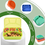 8 Pack Bento Box Lunch Box Container for Adult Kid, 4 Compartment Meal Prep Containers with Lids, Reusable Bento Box Snack Container, Microwave & Dishwasher Safe