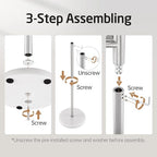KES Standing Towel Racks for Bathroom Floor, Freestanding Swivel Standing 2 Arms Bath Towel Racks with Weighted Marble Base, SUS304 Stainless Steel Brushed Finish, BTH219S2-2