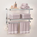 DDS-DUDES 23 Inches 3-Tier Towel Racks for Bathroom with Towel Bars Multilayer Hotel Towel Shelf Stainless Steel Wall-Mounted Brushed Finish Holder with Towel Shelves