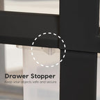 IRIS USA Plastic Drawer Storage Organizer Rolling Cart, with Wheels Casters, 3-Drawers, for Classroom Art Craft Supplies Dresser Closet Bathroom Laundry Room, Black/Pearl