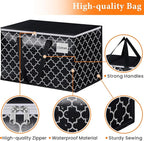 HomeHacks Heavy Duty Moving Bags with Tag Pockets, Collapsible Storage Totes for Moving, Camping & Travel -Foldable Packing Boxes, Zipper Handles, Black（10 Packs, 88L）