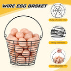 Tandefio 8 Pcs 8" Egg Basket for Storage Collecting Carrying and Transporting Chicken and Duck Eggs, Farm Grade Wire Storage Basket