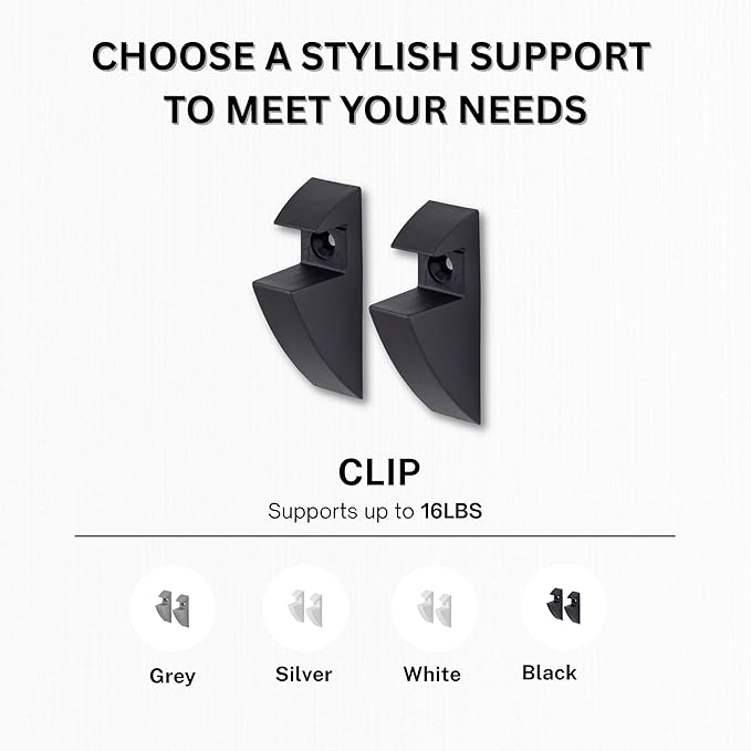 Glass Shelves - Tempered Safety Glass Shelves for Bathroom, Choose Over 20 Shelf Brackets and Multiple Shelf Sizes - Clip Style - 23.6 x 7.9 in - Transparent
