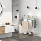 44" Extra Large Free Standing Towel Rack - 4 Tier Outdoor Pool Towel Holder, Versatile Blanket and Quilt Rack Stand for Living Room, Bathroom, Bedroom, Beach, Hot Tub, Gym and Pool Area Outside