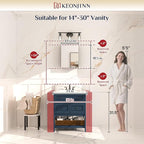 Keonjinn Medicine Cabinet 14 x 18 in, Bathroom Medicine Cabinets Mirror, Small-Sized, Lightweight, One Shelve Only, Surface Mount or Recessed, Tempered Glass, Assembly Required