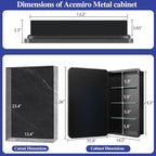 Bathroom Medicine Cabinet with 16"x26" Stainless Steel Framed Mirror,Recessed or Surface Mounted Bathroom Mirror Cabinet,Storage Cabinet for Bathrooms, Guest Rooms, Apartments, Farmhouse Decor