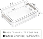 Citylife 5 PCS 6 Qt Plastic Storage Bins with Lids and Latches, Portable Project Case for Drawers, Clear Stackable File Box for Organizing A4 Paper, Letters, Documents, Art Supplies, and Crafts
