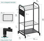Garden Tool Organizer, Garden Tool Rack and Storage, Up to 35 Long-Handled Tools/Rakes/Brooms, Heavy Duty Steel Stand for Yard, Shed, Outdoor, Black
