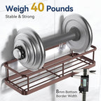 YASONIC Shower Caddy Adhesive, No Drill Bathroom Shower Organizers, with Removable Hooks, Rust Proof Shower Shelves, Wall-Mounted Shower Holder, 2 Pack Bronze
