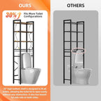 Over-The-Toilet Storage Rack, 4-Tier Bathroom Organizer Shelf Over Toilet with Adjustable Shelf and Basket, Freestanding Space Saver Bathroom Shelves Above Toilet for Room (Rustic Brown)