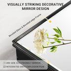 16x26 Pre-Assembled Black Medicine Cabinet with Mirror, Surface or Recessed Medicine Cabinet Mirror for Bathroom, Aluminum Beveled Frame Bathroom Vanity Mirror with Adjustable Shelves Storage