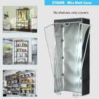 Wire Shelf Cover 30"x14"x54" – Waterproof Dustproof Shelving Cover, Clear PVC Front & T-Zipper for Storage Rack & Garment Racks (No Shelves, Black)