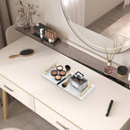 Guest Towel Holder Tray for Bathroom,Marble Slab with Handles -Napkin Holder for Kitchen - Bathroom Tray (Gold,Small)