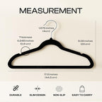 Utopia Home Velvet Hangers 50 Pack – Luxury Non-Slip Slim Pant & Coat Hangers, Strong Space-Saving Clothes Hangers with Pants Bar and 360° Swivel Hook – Black