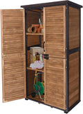 Aivituvin Outdoor Storage Shed with Floor - Strong Metal Frame, Adjustable Shelves, Ventilated Blinds - Ideal for Garden Tools Cabinets Waterproof - Best in Sheds & Outdoor Storage