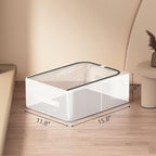 Stackable Shoe Boxes with Clear Lids, 15.8-Inch Boot Storage Bins with Handles for Bedroom Dormitory Under-Bed (3 Pack, 19Qt, 15.8x11.8x6in)