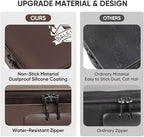 BALEINE Fireproof Document Box with Lock, Portable Fireproof Document Bag Waterproof Fire Proof File Boxes for Documents, File Organizer Box for Important Paperwork (Brown, 15''x11''x4'')