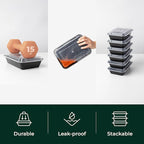 Enther Meal Prep Containers Single Lids, Food Storage Bento BPA Free | Stackable | Reusable Lunch Boxes, Microwave/Dishwasher, Freezer Safe,Portion Control (28 oz), 20 Pack 1 Compartment