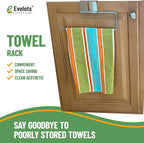 Evelots 2-in-1 Pot Lid Organizer with Towel Holder - 2 Pack, 3-Tier Cabinet Door Rack - Space-Saving Kitchen Organizer for Glass or Metal Pan Lids & Towels - Over the Door Design - Chrome