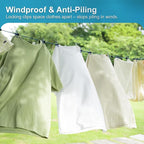 2 Pack Camping Portable Clothesline for Travel with 12 Clips, Blue Windproof Retractable Clothesline Kit for Camping, Home, Cruise, Hotel