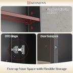 Keonjinn 20" x 26" Black Medicine Cabinet for Bathroom, Recessed or Surface Wall-Mounted Aluminum Alloy Framed Beveled Mirror with Storage, Mirrored Cabinets with 2 Adjustable Shelves for Bath Modern