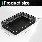 Desk Drawer Organizer, A4 Large Metal Mesh Desk Rrganizer Tray, Carved Hollow Floral Tray, Versatile Storage Box Set for Office Home Supplies,13x9x3 inches (Rhinestones,1 PC)