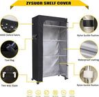 Wire Shelf Cover Dust Protective Heavy-Duty Storage Rack Cover (30" Wx14 Dx62 H),The Two-Way Zipper Design can be Opened up, Down, or All for Easy Access (No Shelves,Black)