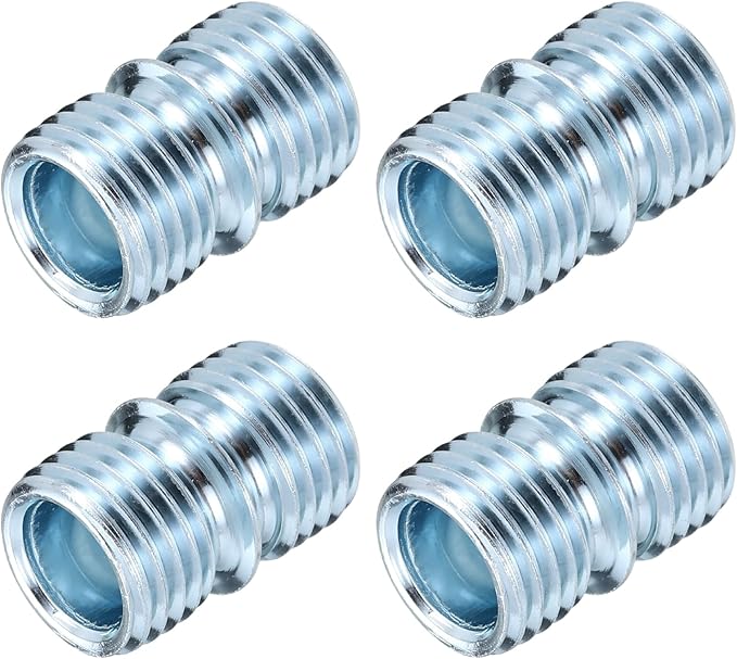 uxcell 4Pcs Metal Rack Connector, 0.87" x 0.63" Wire Shelving Poles Coarse Thread Connector Shelf Holder Connection for Storage Shelf Wire Shelving Unit Replacement Parts, Silver