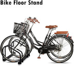 WALMANN 2 Bikes Floor Bike Stand, Bike Parking Rack Garage Bike Storage Stand Indoor/Outdoor 22-28" Wheel Stand, Max. Tire Width 2.1"
