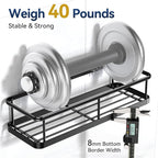 YASONIC Shower Caddy Adhesive, Rustproof Shower Shelves for Inside Shower, Large Capacity Bathroom Organizers and Storage, Shower Storage with Removable Hooks, No Drill Bathroom Accessories Black