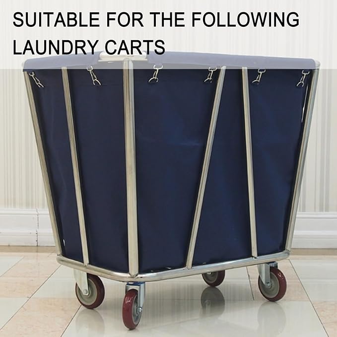 Commercial Rolling Laundry Basket Replacement Bag, Waterproof Oxford Cloth Cleaning Cart Liner for Utility Cart & Cleaning Cart(Blue)
