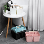 rejomiik Portable Shower Caddy Basket Plastic Cleaning Caddy Organizer Storage Tote with Handle for Bathroom, College, Dorm Room Essentials, Blue