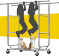 Raybee Clothes Rack Load 630LBS, Heavy Duty Clothes Rack, Rolling Clothing Racks for Hanging Clothes with Wheels, Adjustable & Commercial Garment Rack, 22" D x 75" W x 68" H