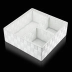 Posprica Woven Storage Box Cube Basket Bin Container Tote Organizer Divider for Drawer,Closet,Shelf, Dresser (White)