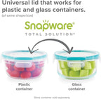 Snapware Total Solution (Pack of 2) Plastic Food Storage Containers Set, Leakproof & Airtight Locking Lids Round Tupperware, Non-Toxic BPA-Free Lids, Microwave Dishwasher Freezer Safe