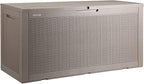 VEVOR Deck Box, 100 Gallon Outdoor Storage Box, 48.0" x 21.5" x 24.5", Waterproof PP Deckbox with Aluminum Alloy Padlock, for Patio Furniture, Garden Tools, Outdoor Cushions, Gray
