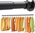 4 Pack Closet Rods,17-84 Inch No-Cut Stepless Adjustable Closet Rod, 1.3 Inch Heavy Duty Metal Closet Hanging Rod with Brackets, Matte Black Closet Bar for Closet, Laundry Room, RV