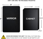 TEHOME Farmhouse Matt Black Recessed Bathroom Medicine Cabinet with Mirror Rounded Rectangle Metal Framed Medicine Cabinet with Beveled Mirror 24x36''