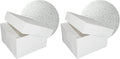 DecoPac 12" Round Silver Cake Drum Board & White Cake Box Combo, 12 Inch Square Bakery Box and Matching Cake Circle Set For Cake, Dessert, Pie, And Cookie Transport (Pack of 2)