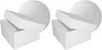 DecoPac 12" Round Silver Cake Drum Board & White Cake Box Combo, 12 Inch Square Bakery Box and Matching Cake Circle Set For Cake, Dessert, Pie, And Cookie Transport (Pack of 2)