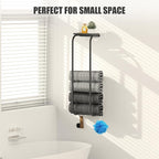 Towel Racks for Bathroom, Curved Bathroom Towel Storage Wall Mounted 30 inch with Shelf Can Holds 6 Large Towels, Wall Towel Rack for Rolled Towels, Black