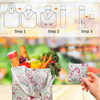 Grocery Reusable Shopping Bags, 4 Pack 50Lbs Foldable Large Washable Market Bags, Foldable Large Capacity Tote Bag For Travel, Bulk Market Cloth Storage Gifts Bags For Women