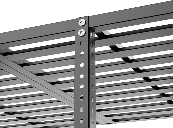 3x6 ft Heavy Duty Adjustable Ceiling Mounted Storage Rack, Overhead Garage Storage Rack 750lbs Capacity Alloy Steel, Customizable Height, Easy Access for Organize Tools, Gear, Containers Black
