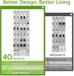 Unjumbly Over the Door Shoe Organizer with 40 Large Breathable Mesh Pockets, Space Saving Shoe Holder, Hanging Shoe Rack for Entryway Bedroom Closet Storage (White, 80 Pockets)