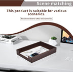 PU Leather Letter Tray - Load Documents Trays Front for Office Desktop Organizer - Desk Magazine, File, A4 Paper Holder - Paper Document File Holder Drak Brown (Drak Brown, A4-Tray)