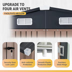 Aoxun 6' x 8' Storage Shed with Base Outdoor Steel Garden Utility Cabinet with Lockable Door Waterproof & Rust-Proof for Yard, Patio, Backyard (Brown, Base Included)