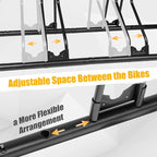 CyclingDeal Bicycle Floor Parking Rack Stand - for Mountain MTB Road Bike - Indoor Home Garage Storage - Adjustable for 3 Fat Bikes