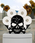 Sugar Skull Toilet Tissue Holder,Animal Paper Holders,Decorative Metal Papers Holder,Funny Toilet Animal Storage for Bathrooms,Bathroom Paper Organizer for Extra 8 Rolls Free Standing Art Decor